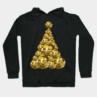 Glittering Gold Disco Ball Christmas Tree Hoodie